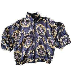 Vintage Slade Bold Baroque Print Bomber Jacket UK Size Large/12